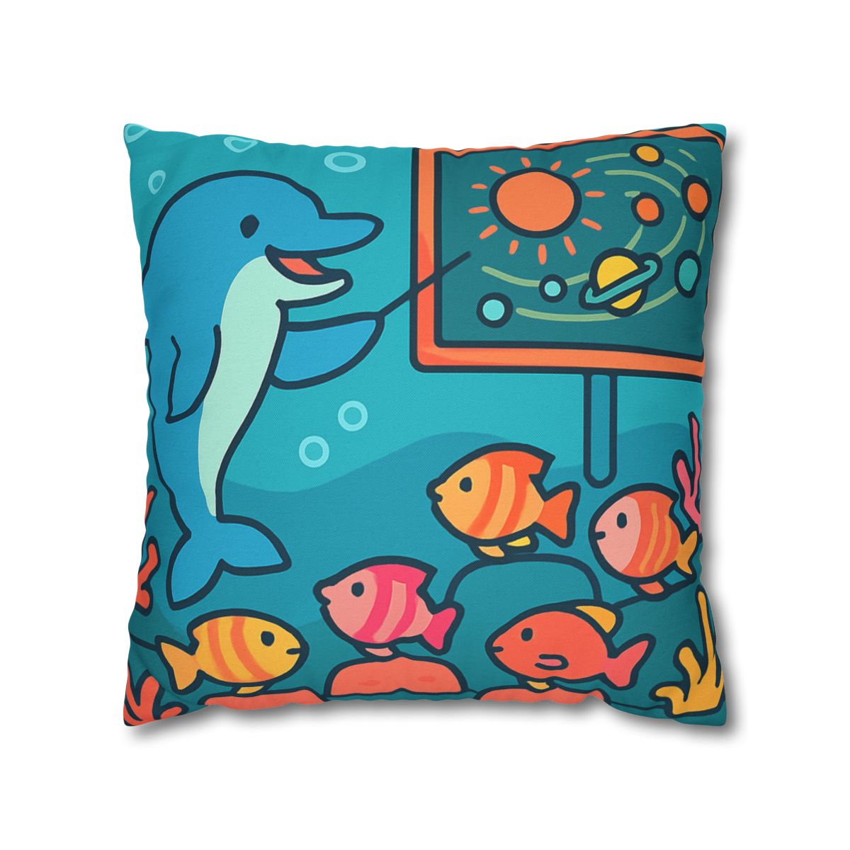 Cosmic Coral Reef Classroom personalized pillow covers