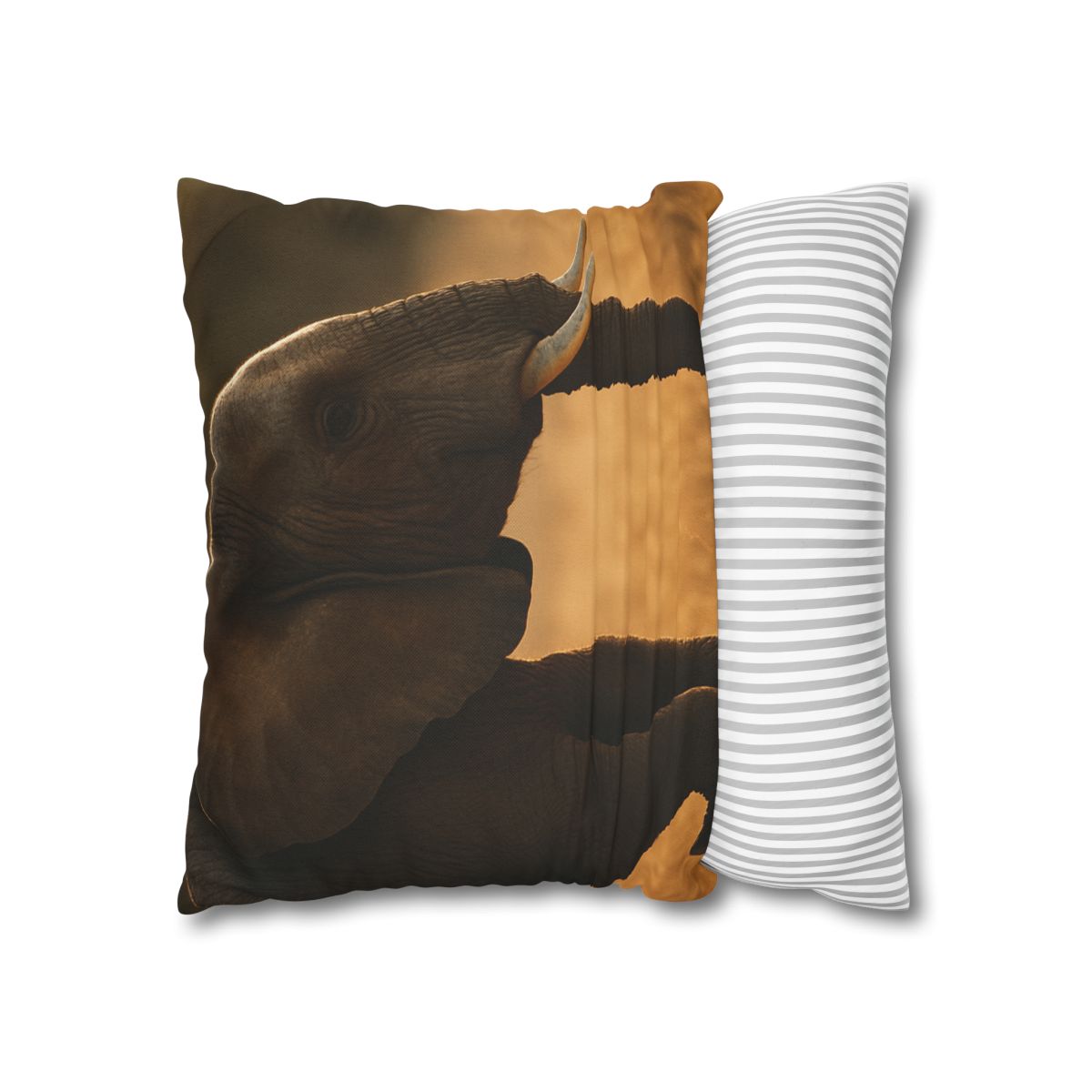 Gilded Horizon African Elephant soft cotton pillow cases