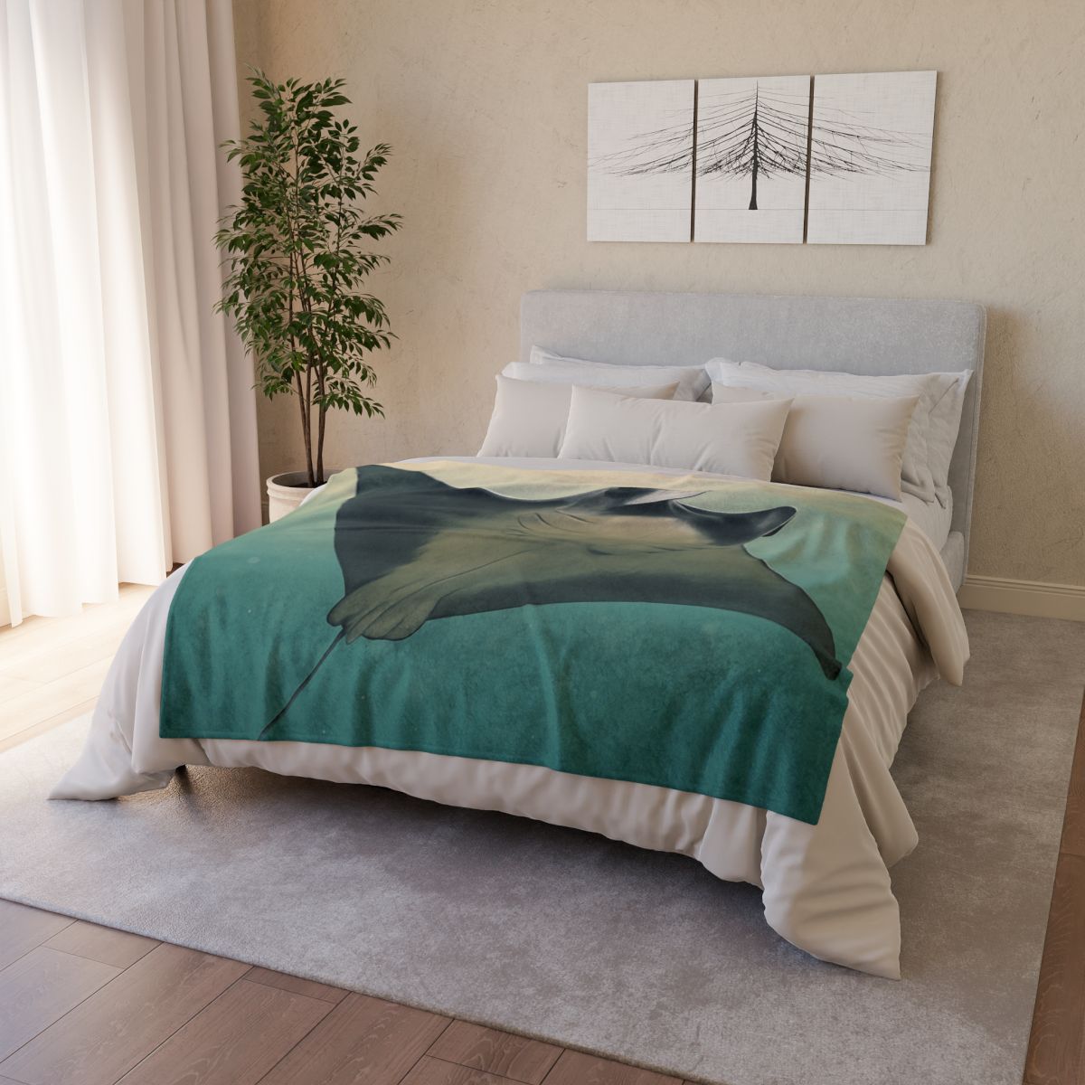 Velvet Current Manta Ray stylish throw blankets
