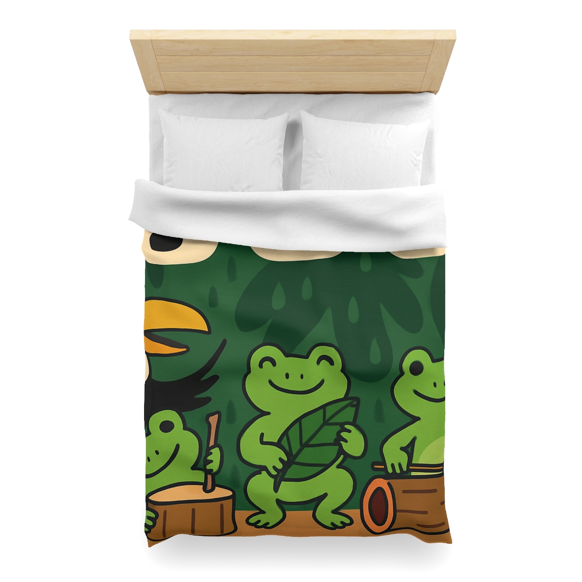 Jungle Rain Rhythm With The Frog Band soft comforter duvets