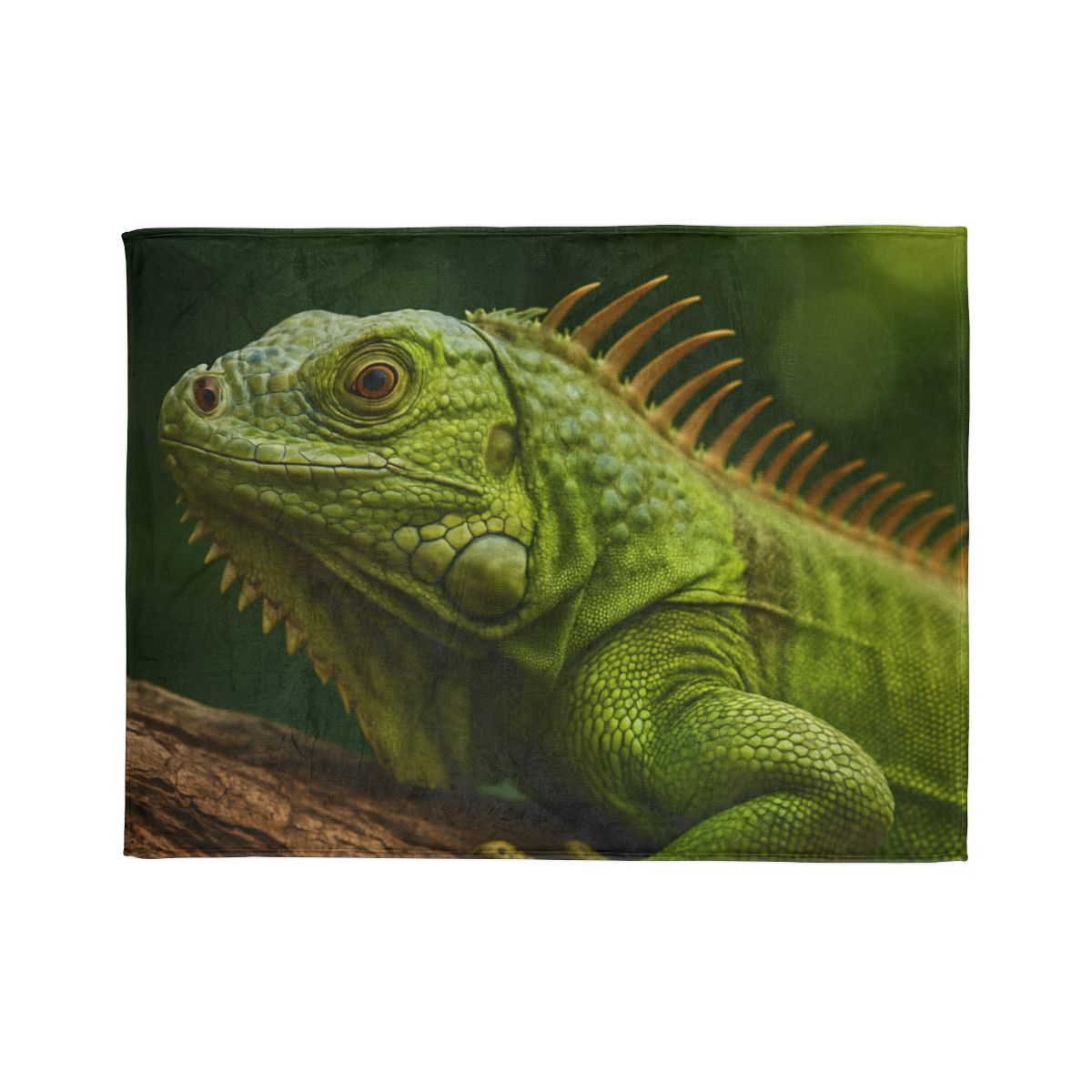 Verdant Gaze Green Iguana soft fleece blankets