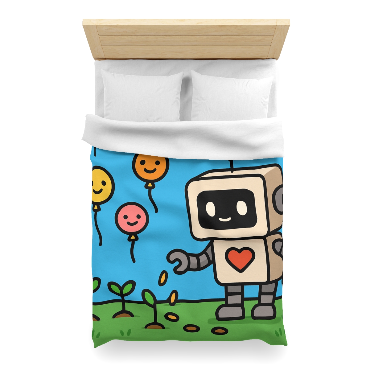 Robot Garden Of Flying Seeds designer printed duvets