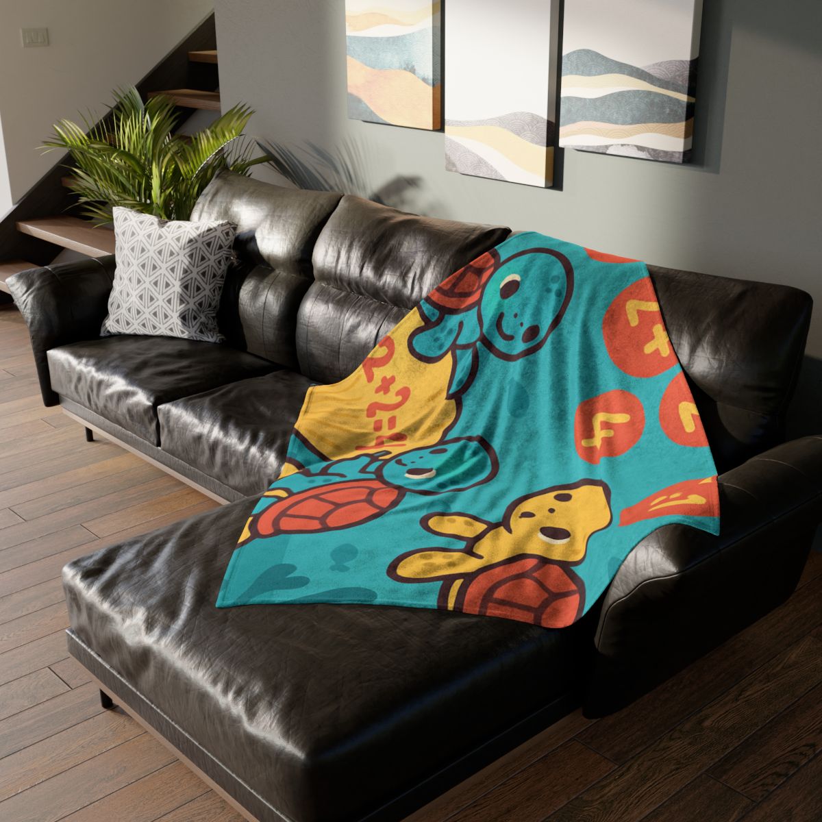 Coral Reef Math Turtles warm winter blankets