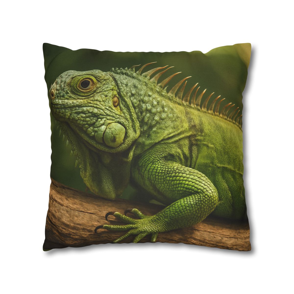 Verdant Stillness Green Iguana designer print pillow cases