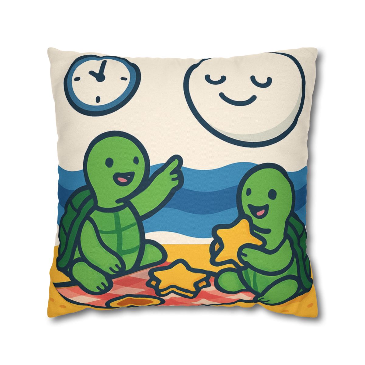 Moon Turtles Tide Time Picnic personalized pillow covers