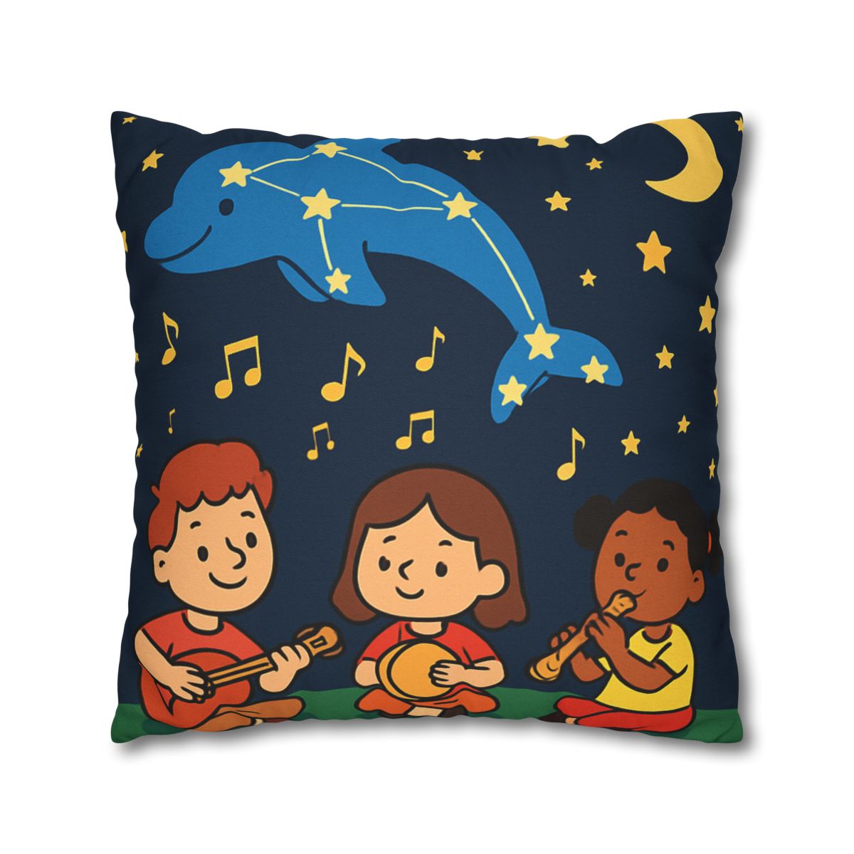 Starlight Orchestra Of The Dolphin Constellation designer print pillow cases