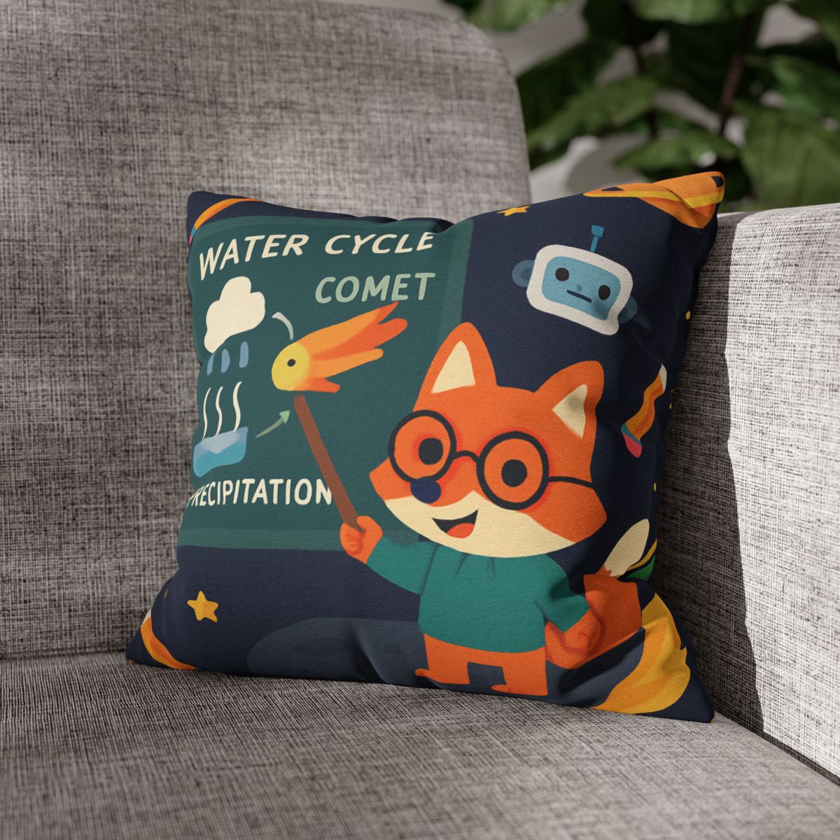 Comet Classroom With Professor Fox soft cotton pillow cases