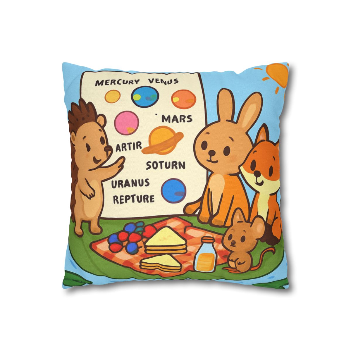 Solar System Picnic On A Floating Leaf trendy patterned pillow cases