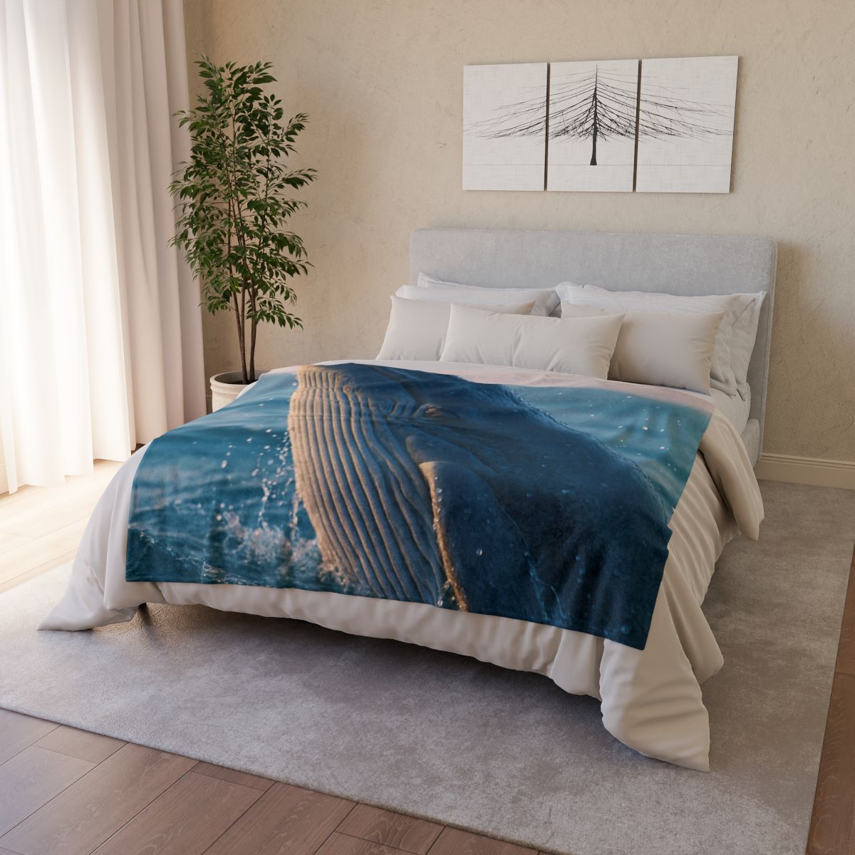 Ocean Song Blue Whale stylish throw blankets