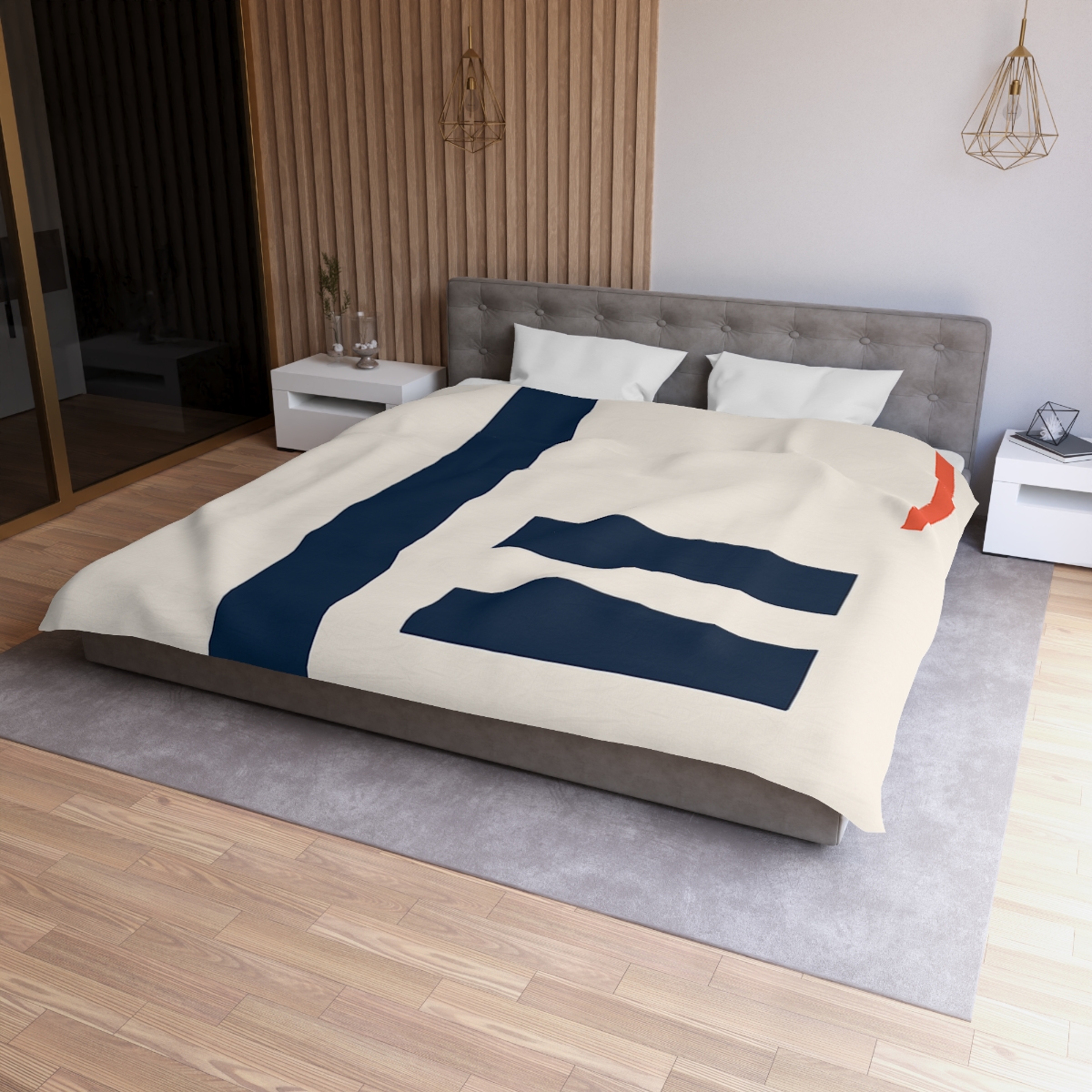 Offset Bars With Orbit Arc unique patterned duvets