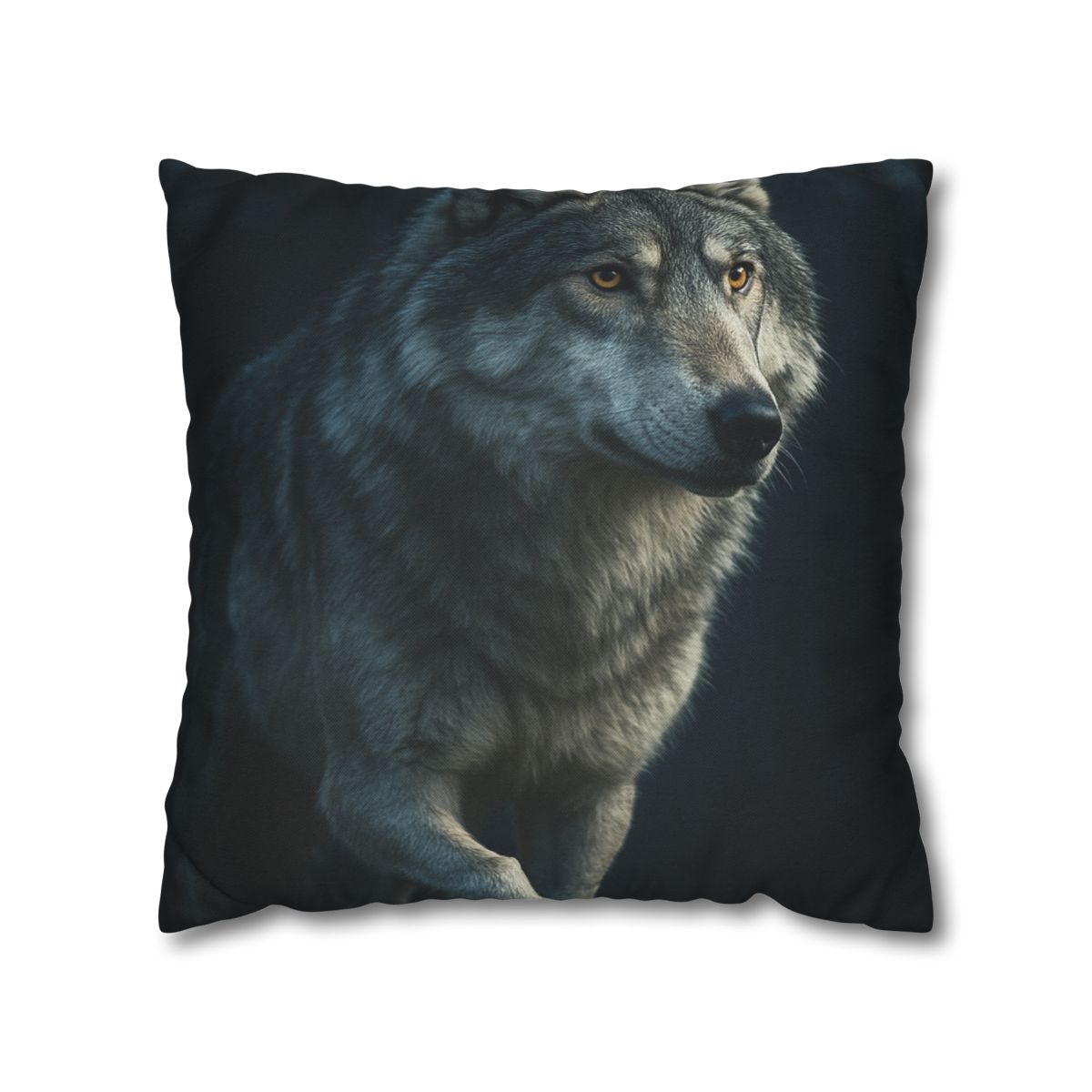 Moonlit Pause Gray Wolf personalized pillow covers