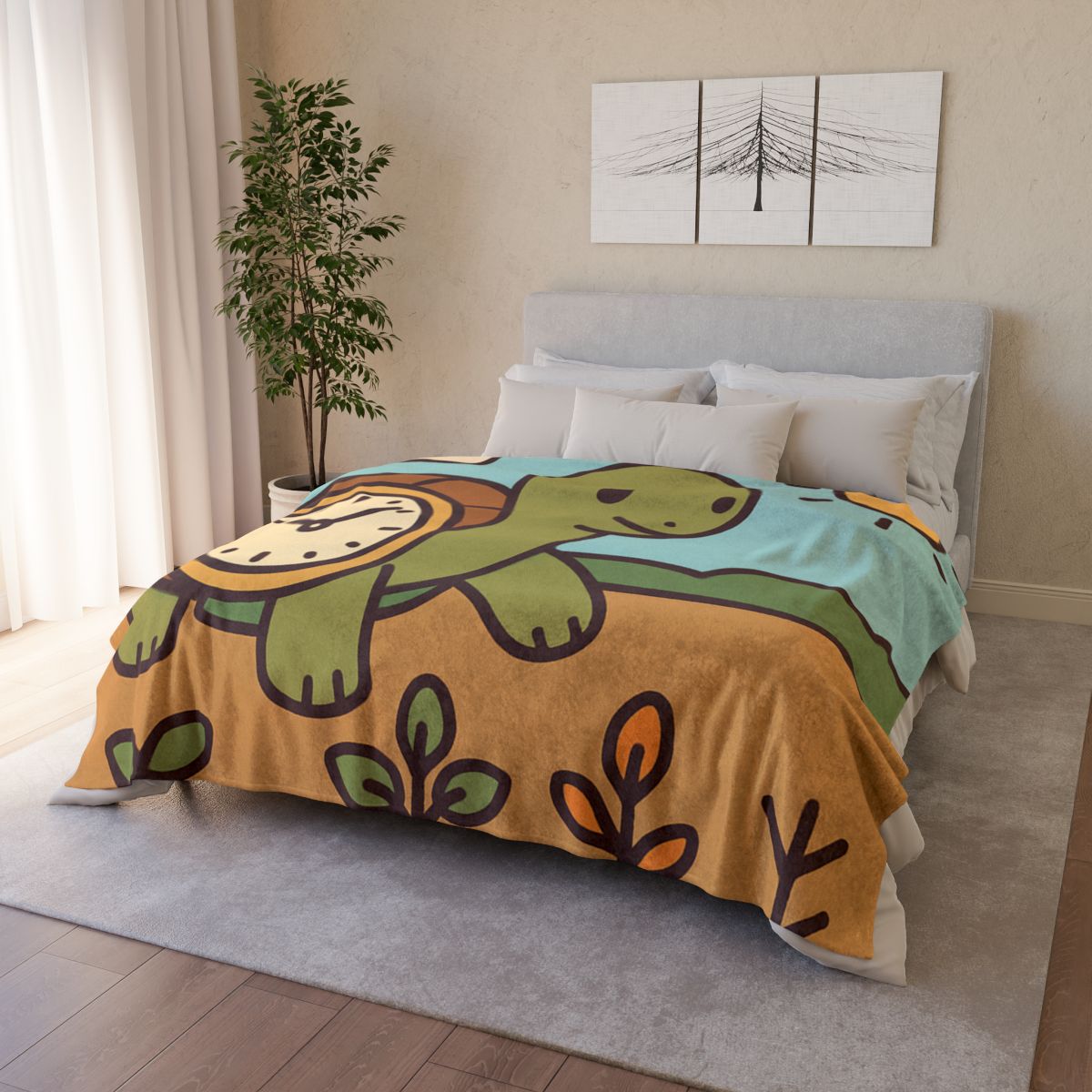 Time Travel Turtle Garden stylish throw blankets