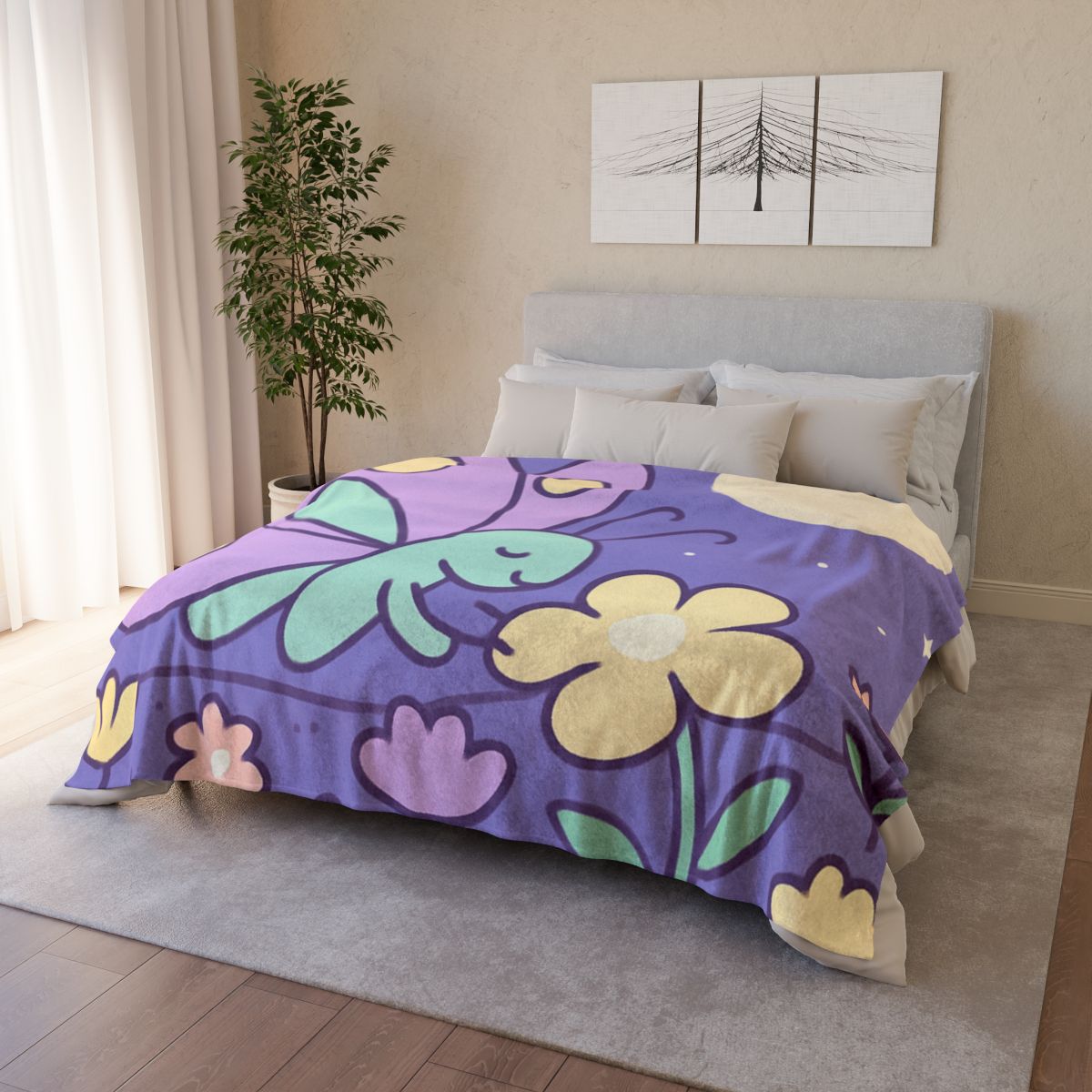 Moon Garden Butterfly trendy patterned blankets
