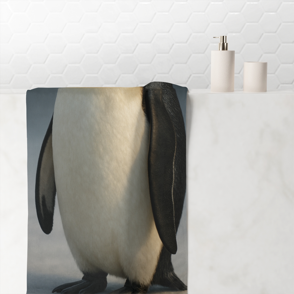 Ice Light Emperor Penguin unique gift towels