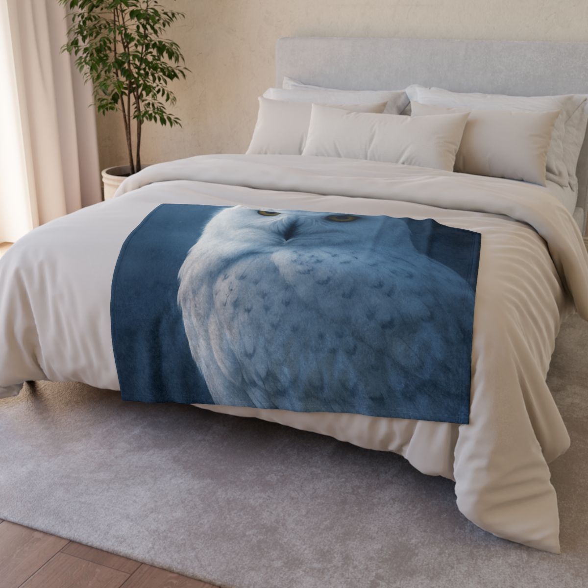 Midnight Watch Snowy Owl unique gift blankets