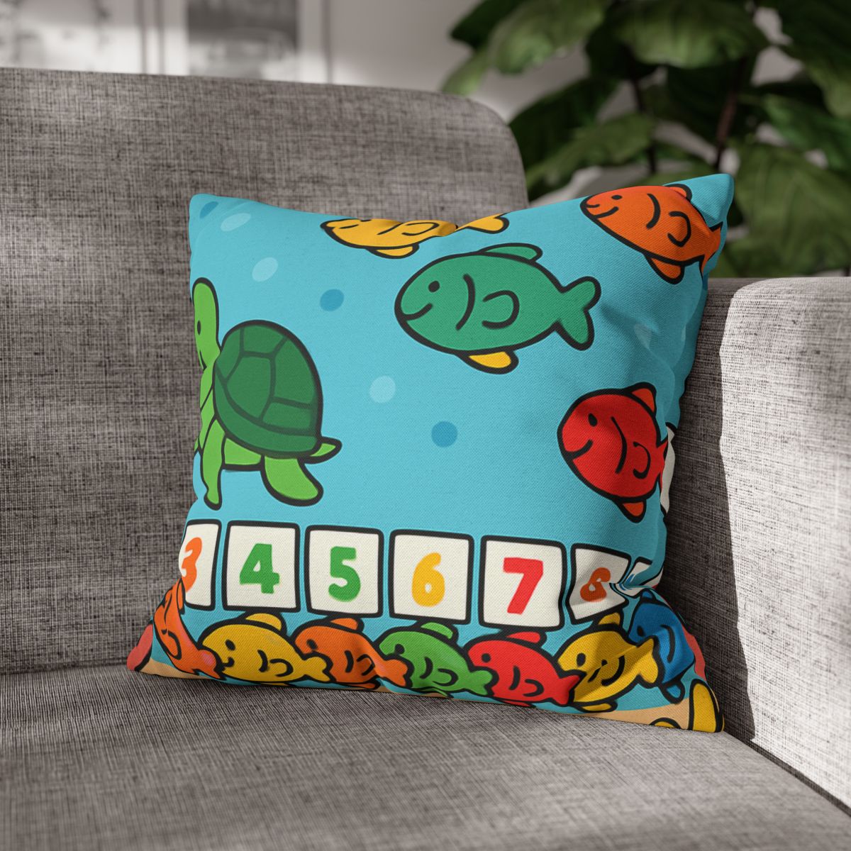Coral Reef Number Parade personalized pillow covers