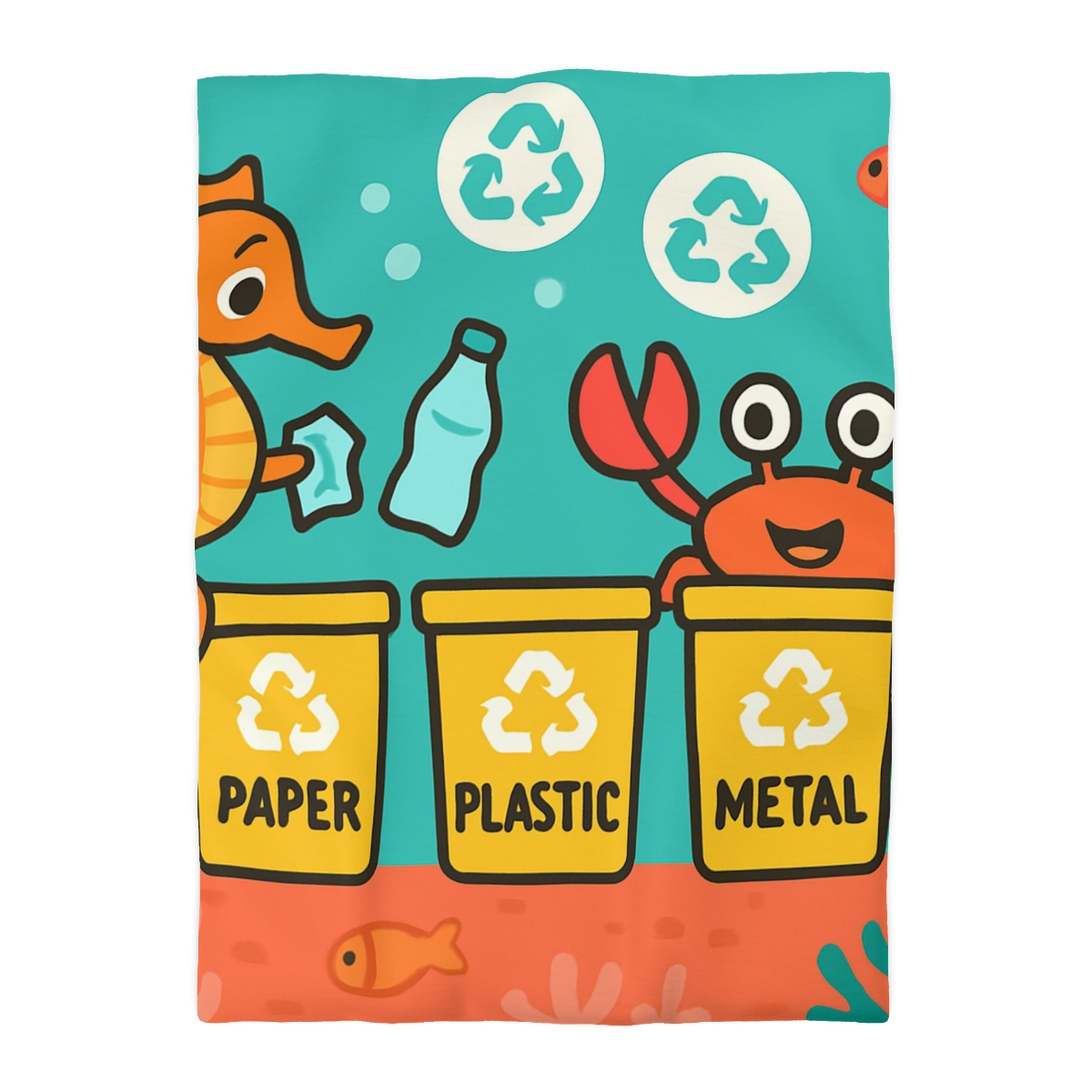 Coral City Recycling Seahorse Patrol custom duvets