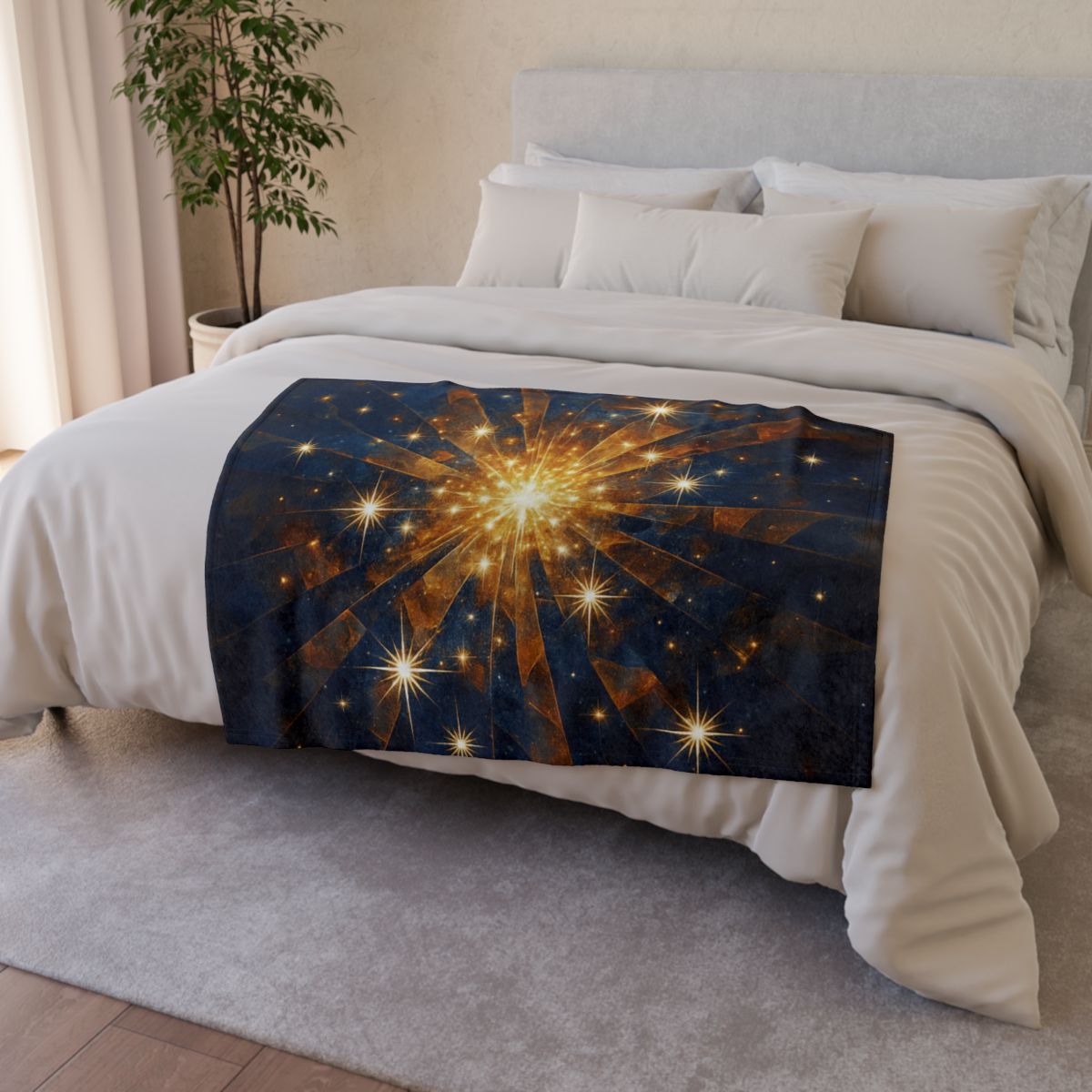 Starburst Mosaic Field designer printed blankets
