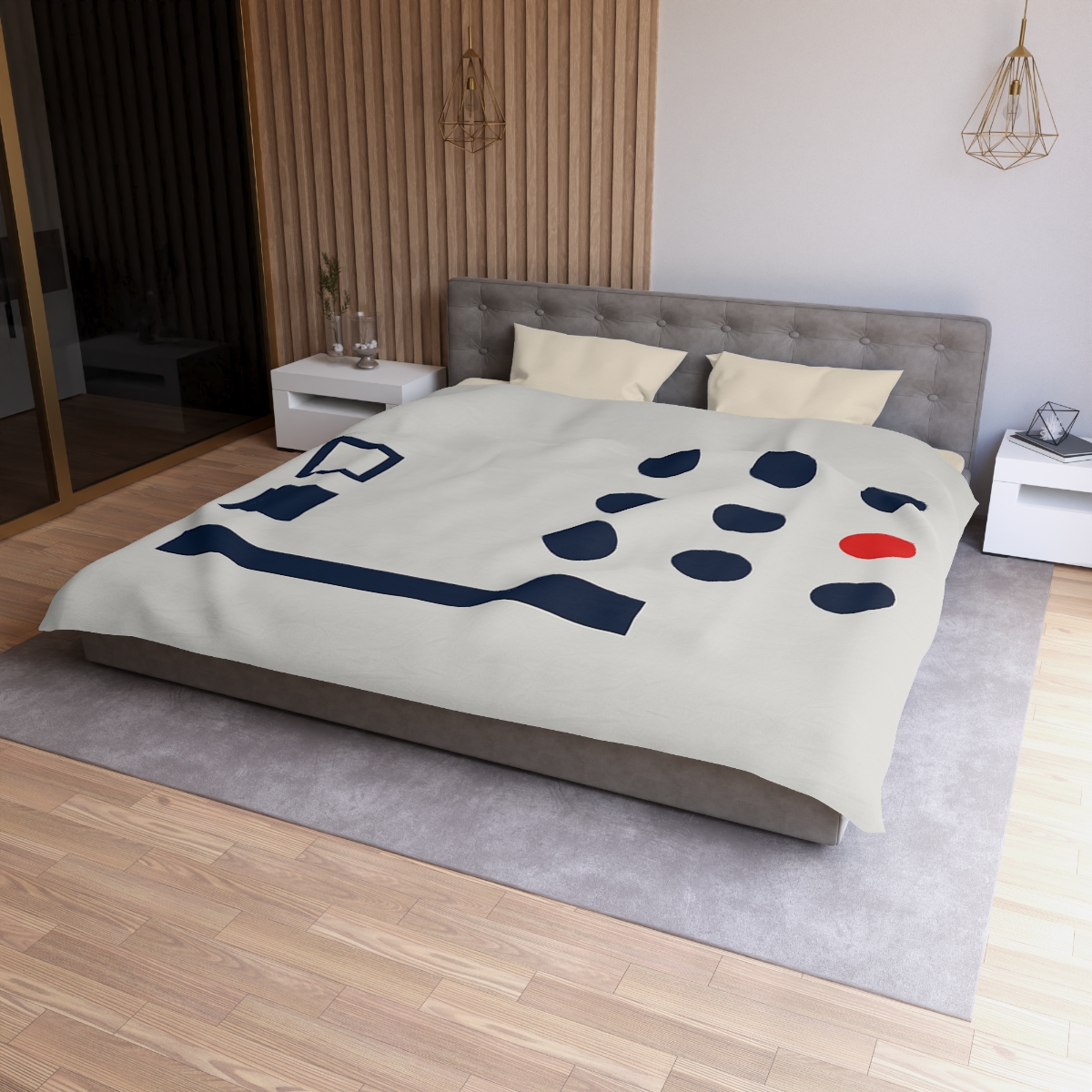 Missing Cell Dot Grid With Long Bar designer printed duvets