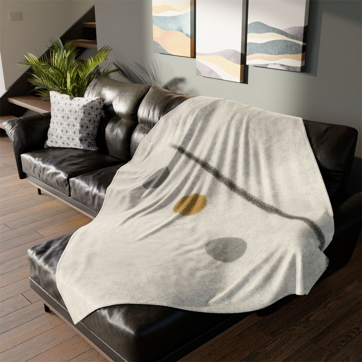 Diagonal Line And Triple Circles personalized cozy blankets