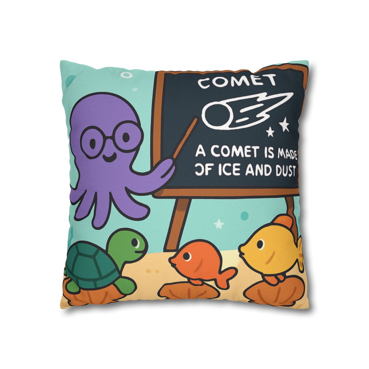 Comet Classroom With Professor Octopus soft cotton pillow cases