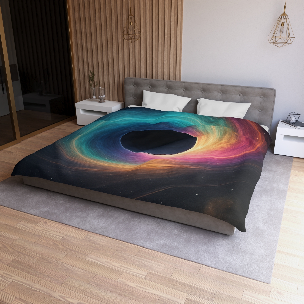 Prismatic Singularity Bloom personalized bedding duvets