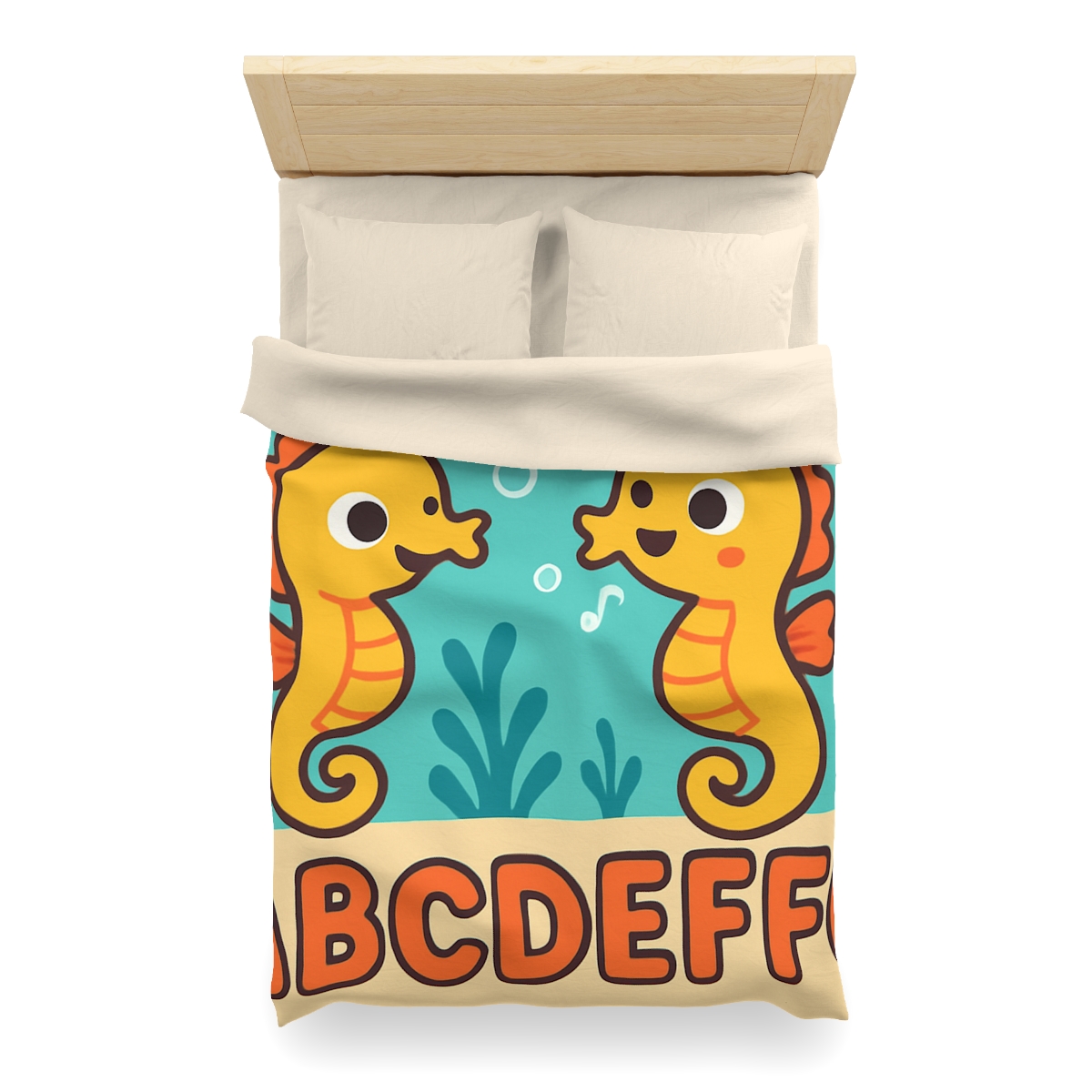 Underwater Alphabet Reef With Singing Seahorses custom duvets