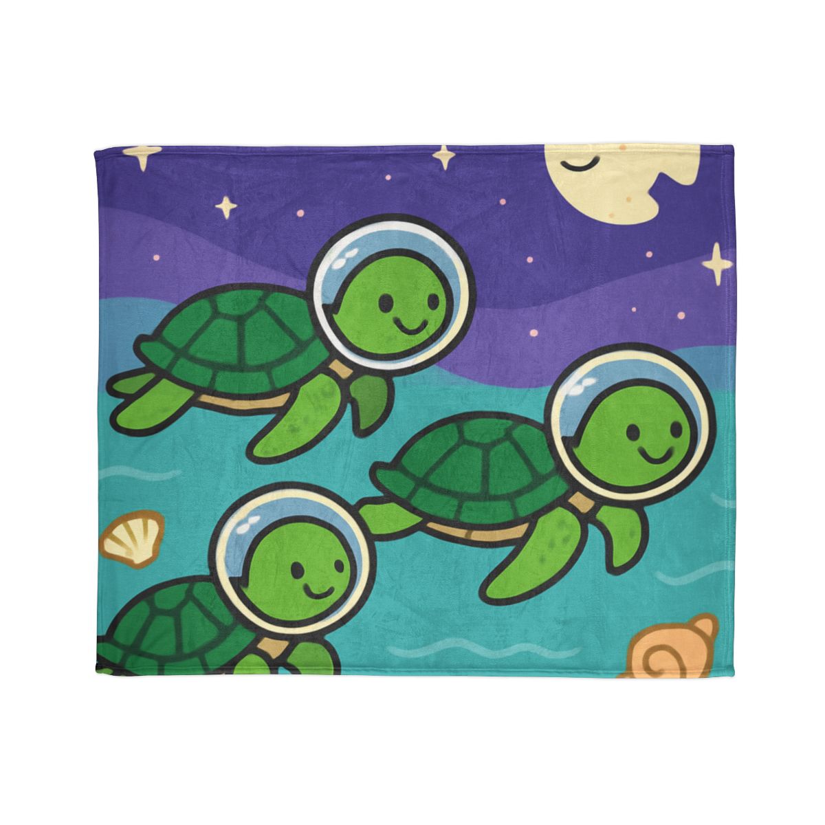 Starry Seas Turtle Team stylish throw blankets