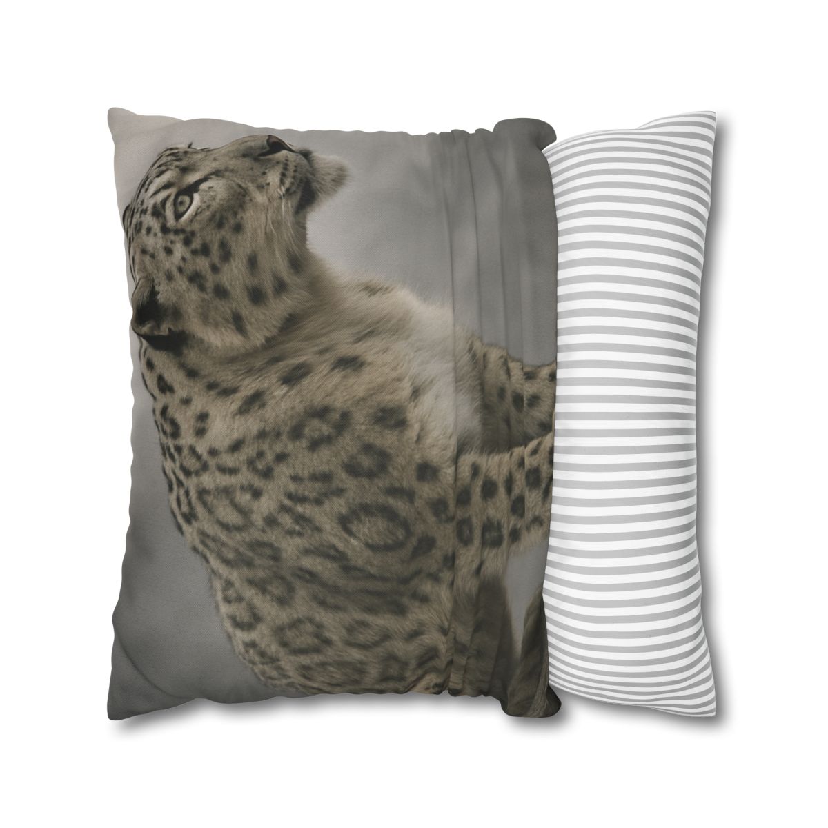 Silent Sentinel Snow Leopard designer print pillow cases