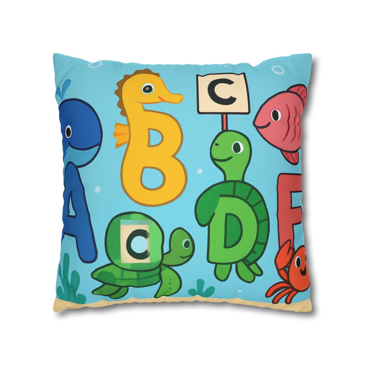 Coral Reef Alphabet Parade personalized pillow covers