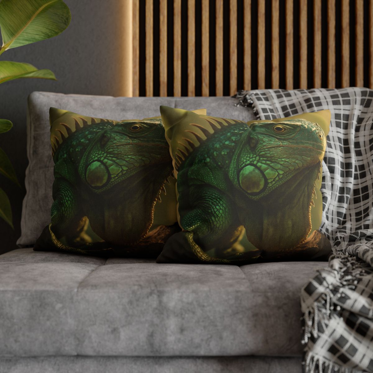 Sunlit Armor Green Iguana personalized pillow covers