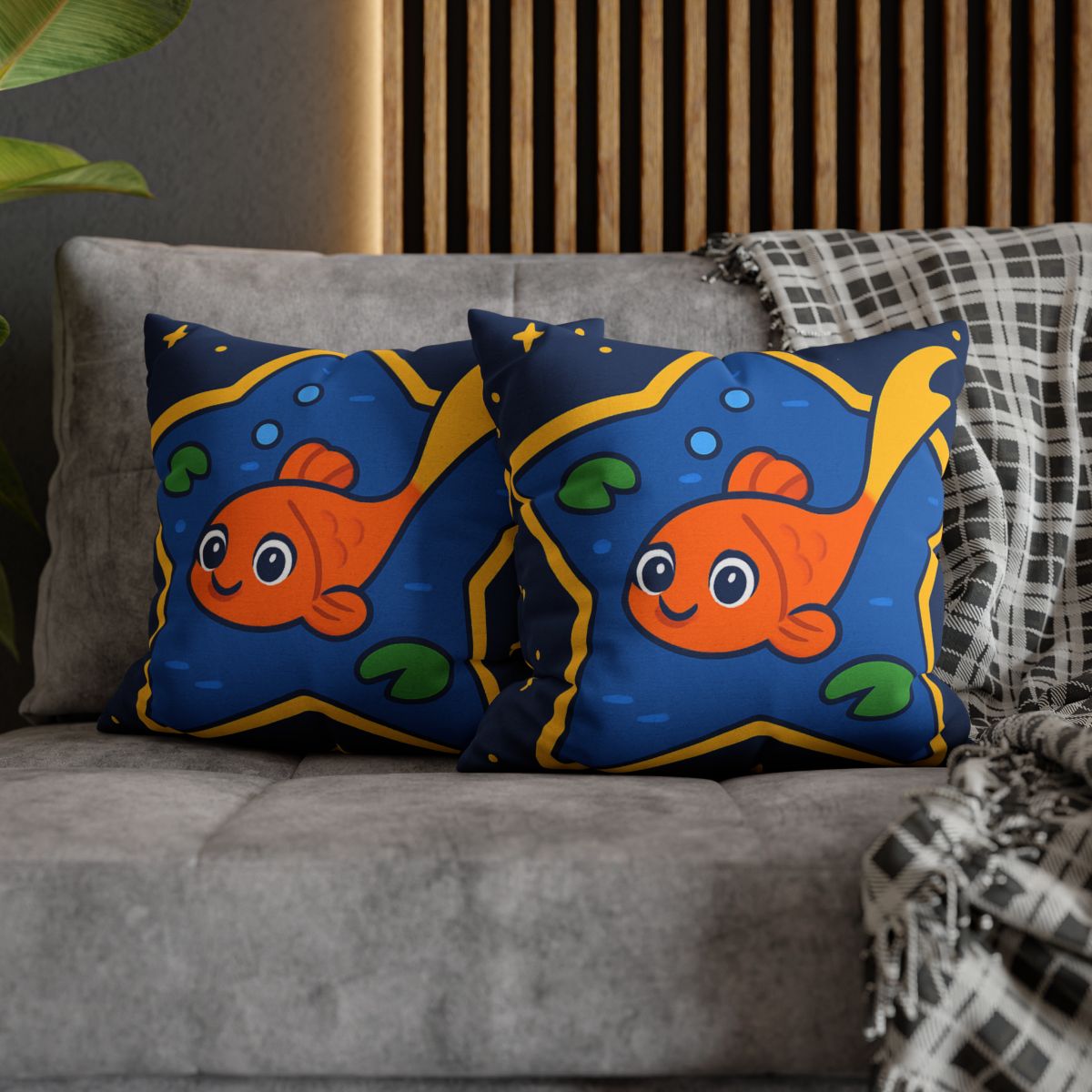 Comet Koi And The Star Pond designer print pillow cases
