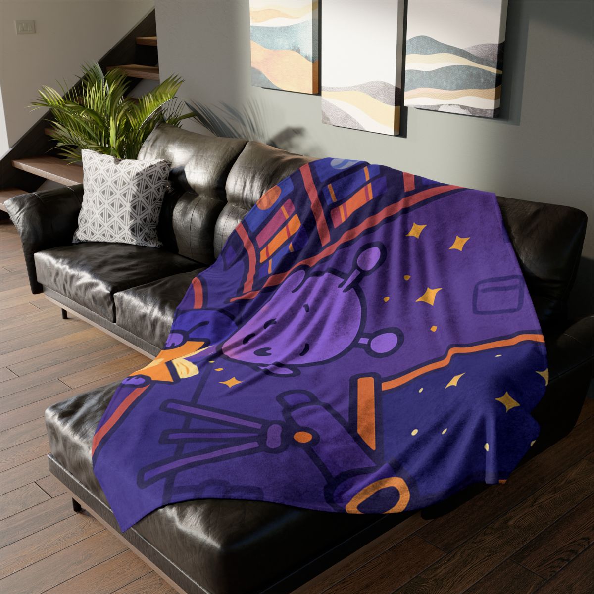 Library Of Floating Star Books stylish throw blankets