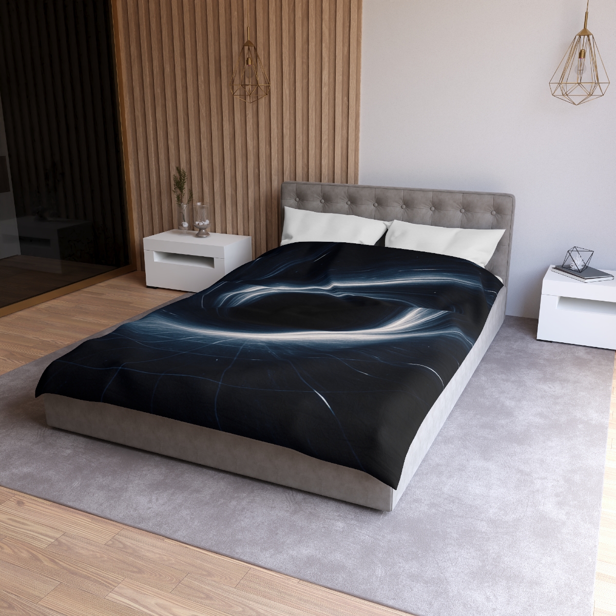 Gravity Well Vortex designer printed duvets