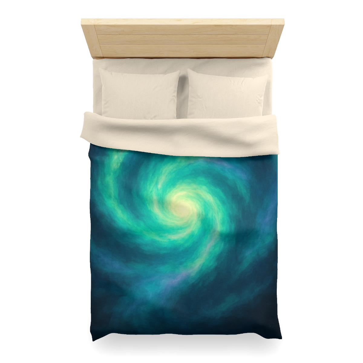 Aurora Halo Spiral designer printed duvets
