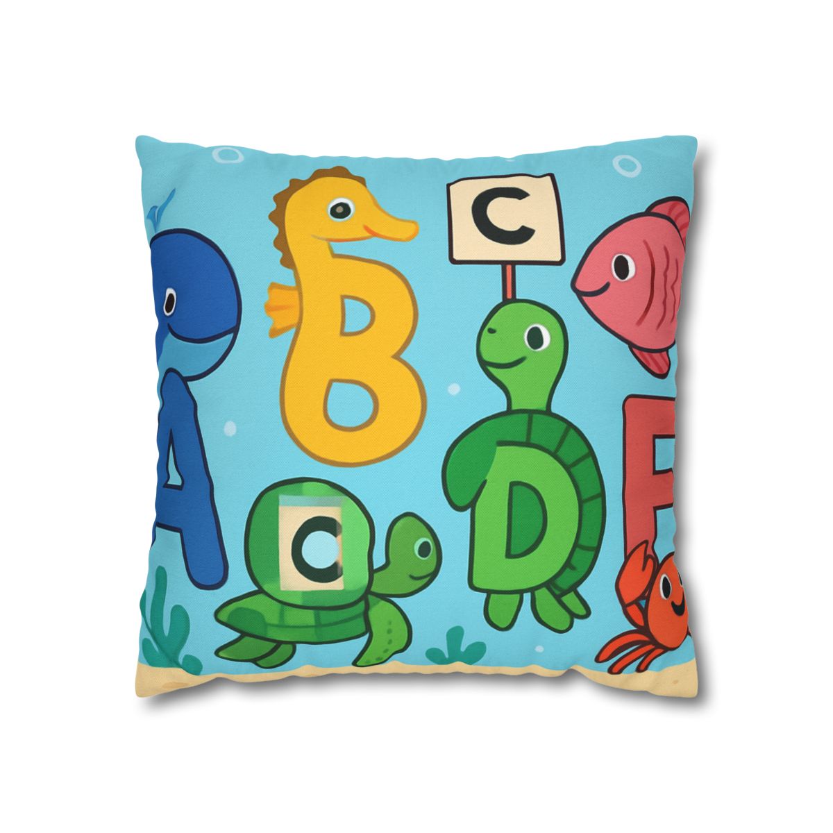 Coral Reef Alphabet Parade personalized pillow covers