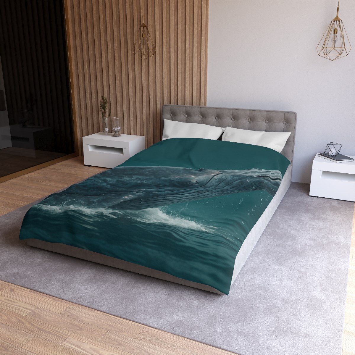 Ocean Song Blue Whale designer printed duvets