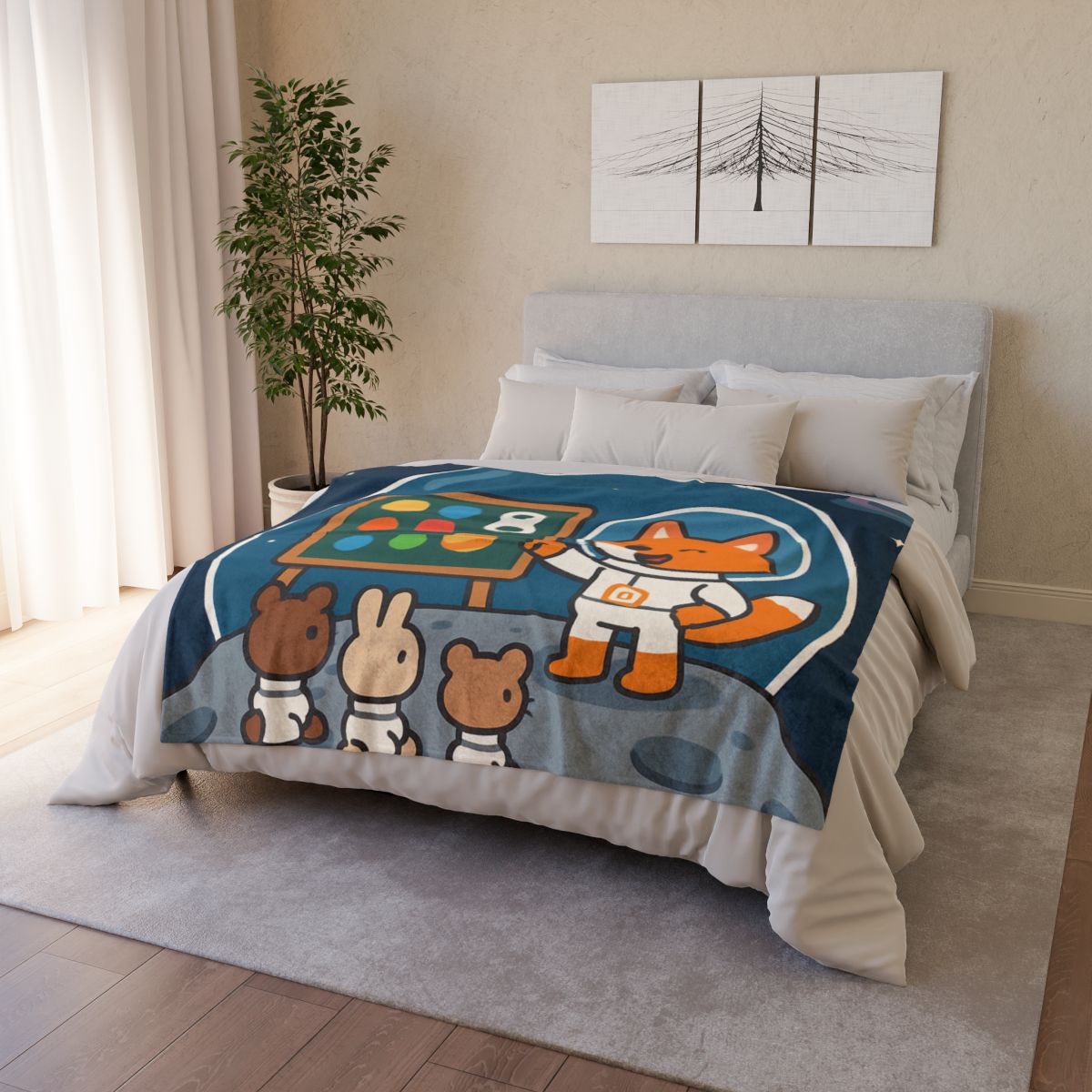 Comet Classroom With Astro Fox decorative home blankets