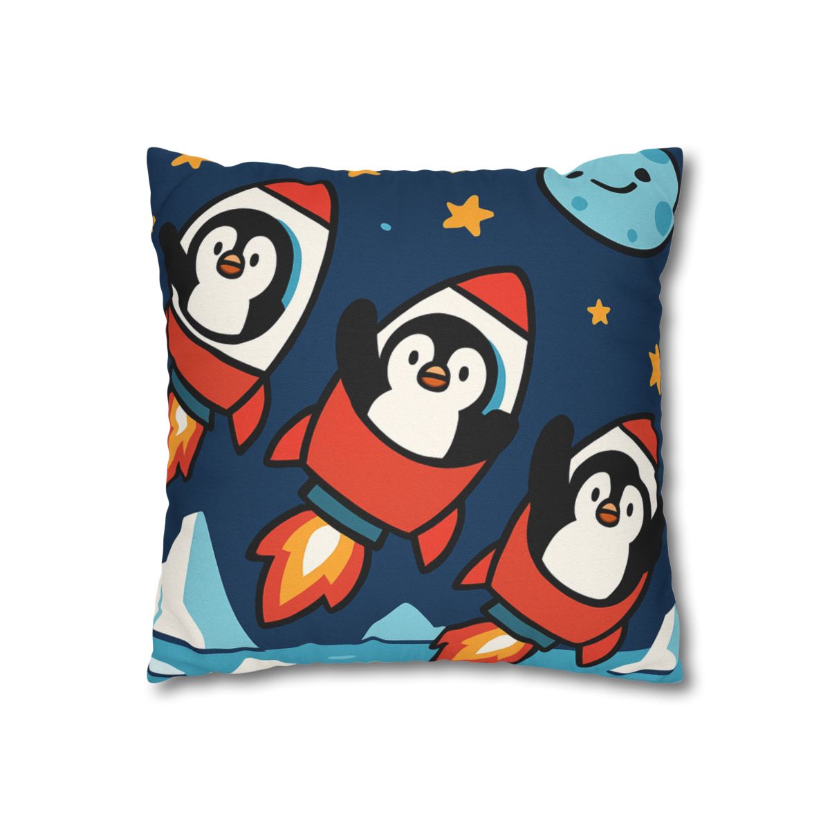 Rocket Penguin Crew soft cotton pillow cases
