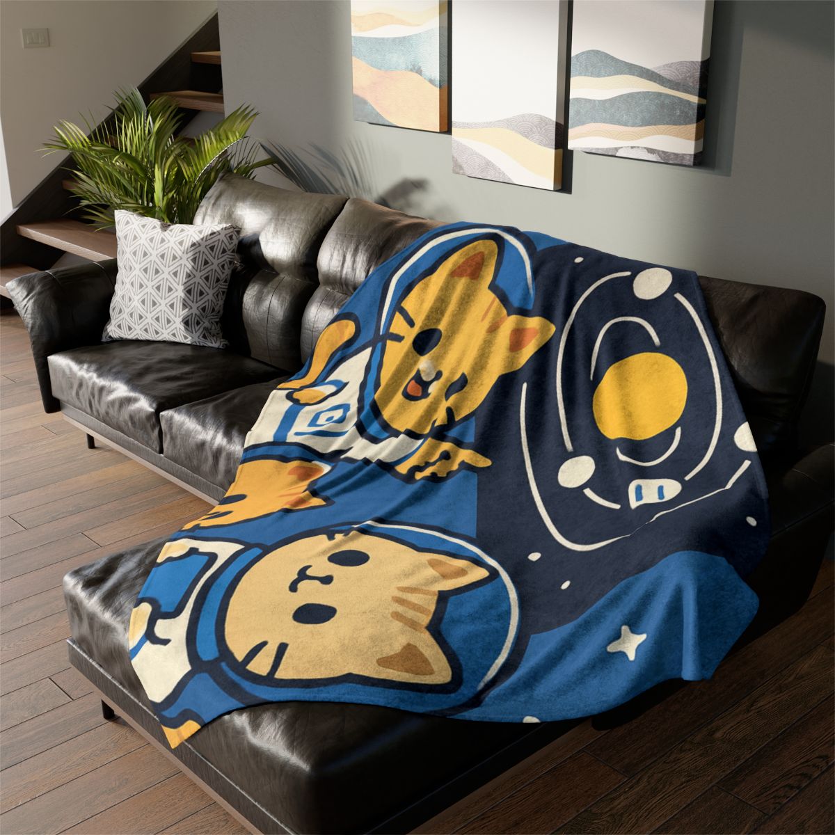 Space School For Curious Cats trendy patterned blankets
