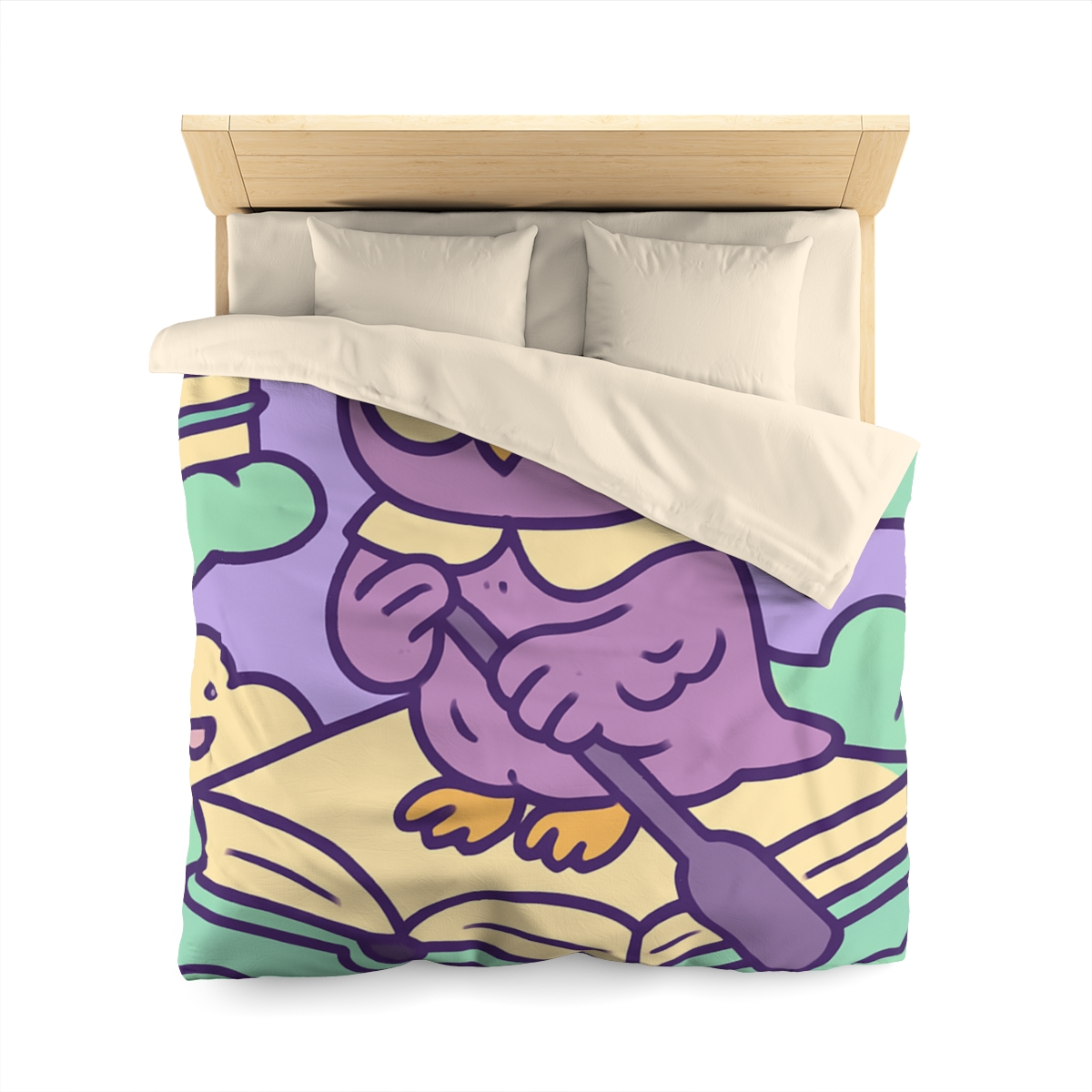 Cloud Library Owl Boat designer printed duvets