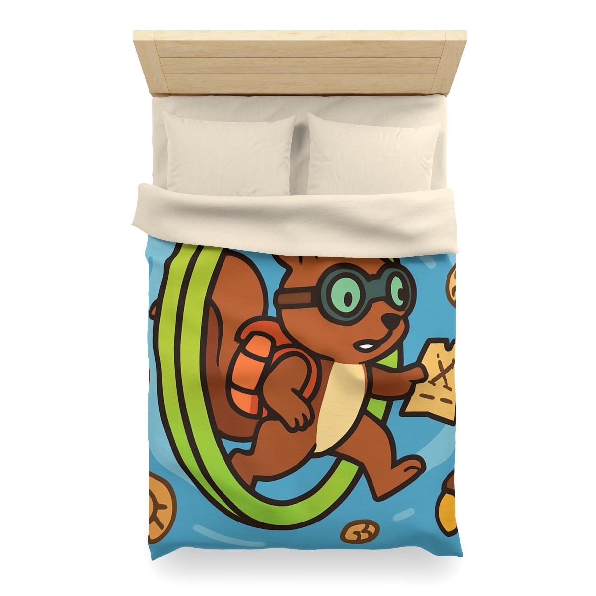 Time-Traveling Squirrel Explorer designer printed duvets