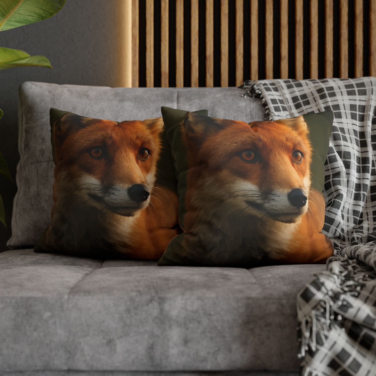 Crimson Whisper Red Fox stylish decorative pillowcases