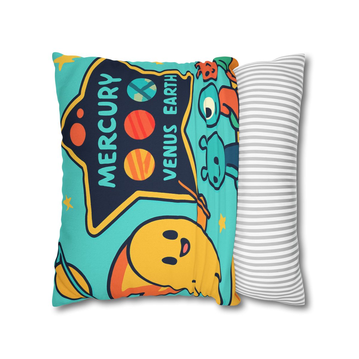 Comet Classroom On A Floating Asteroid designer print pillow cases