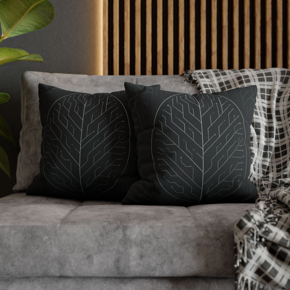 Leaf Vein Circuitry custom pillow cases