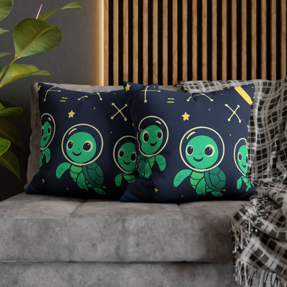 Space School Of The Curious Sea Turtles designer print pillow cases