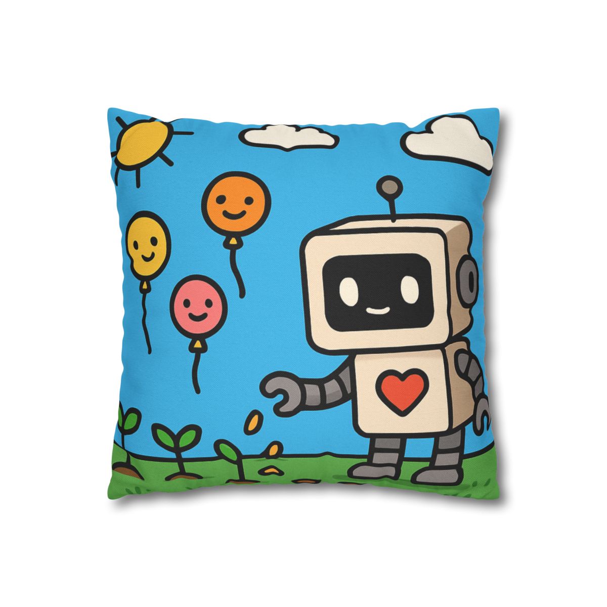 Robot Garden Of Flying Seeds stylish decorative pillowcases