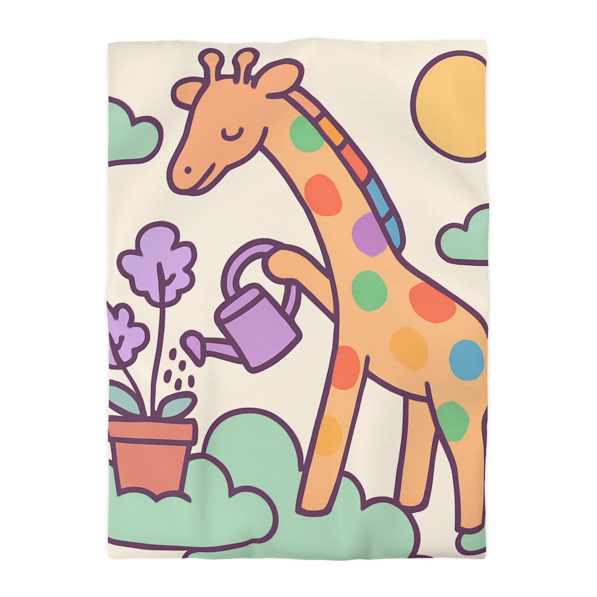 Cloud Garden With Rainbow Giraffe warm winter duvets