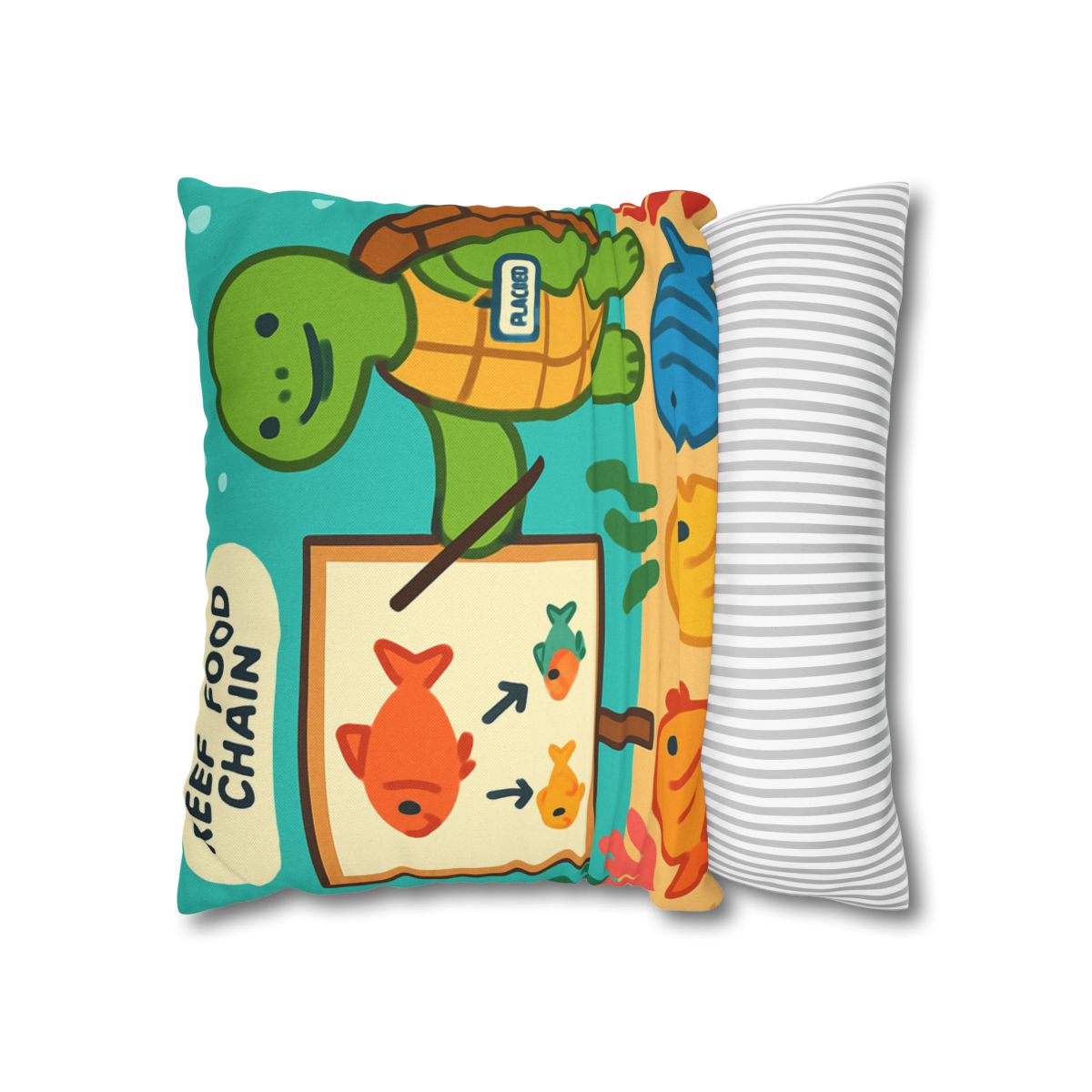 Coral Classroom Sea Turtle Guide trendy patterned pillow cases