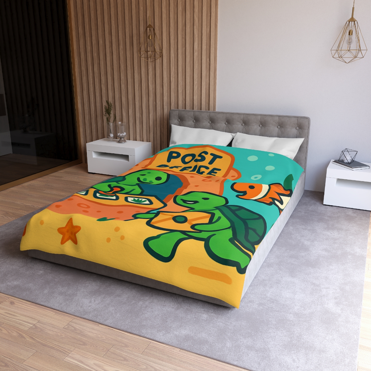 Coral Reef Post Office Run By Sea Turtles duvets for gifts